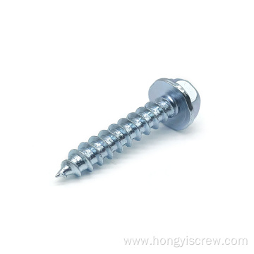 Zinc plating Hexagon head self-tapping screws with flange